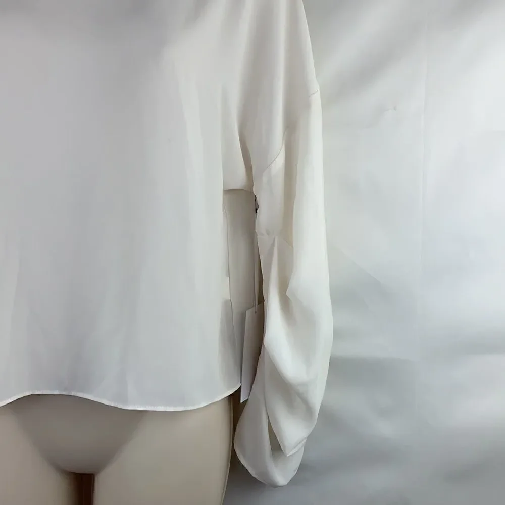 Amanda Uprichard NY ivory popover blouse size small NWT